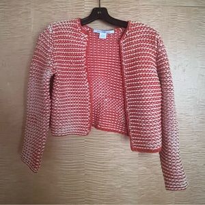 Orange knit DVF jacket